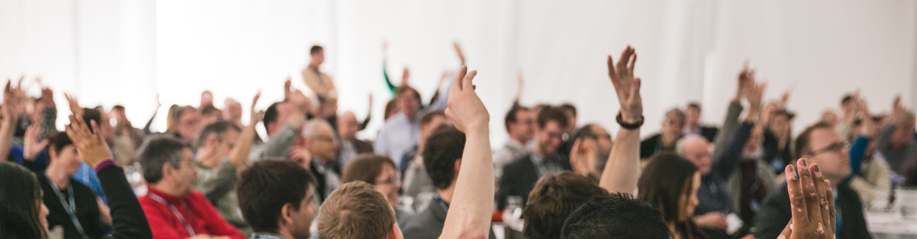 Proud of people raising hands