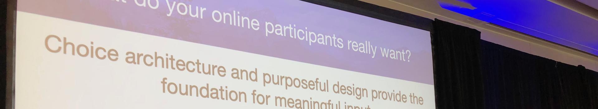 Elizabeth Thornley speaking at the 2022 IAP2 North American Conference in Banff